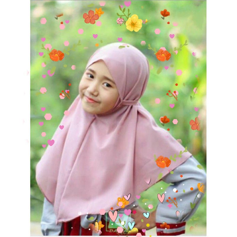 bergo/hijab/kerudung maryam diamond creeb anak untuk 4-8tahun