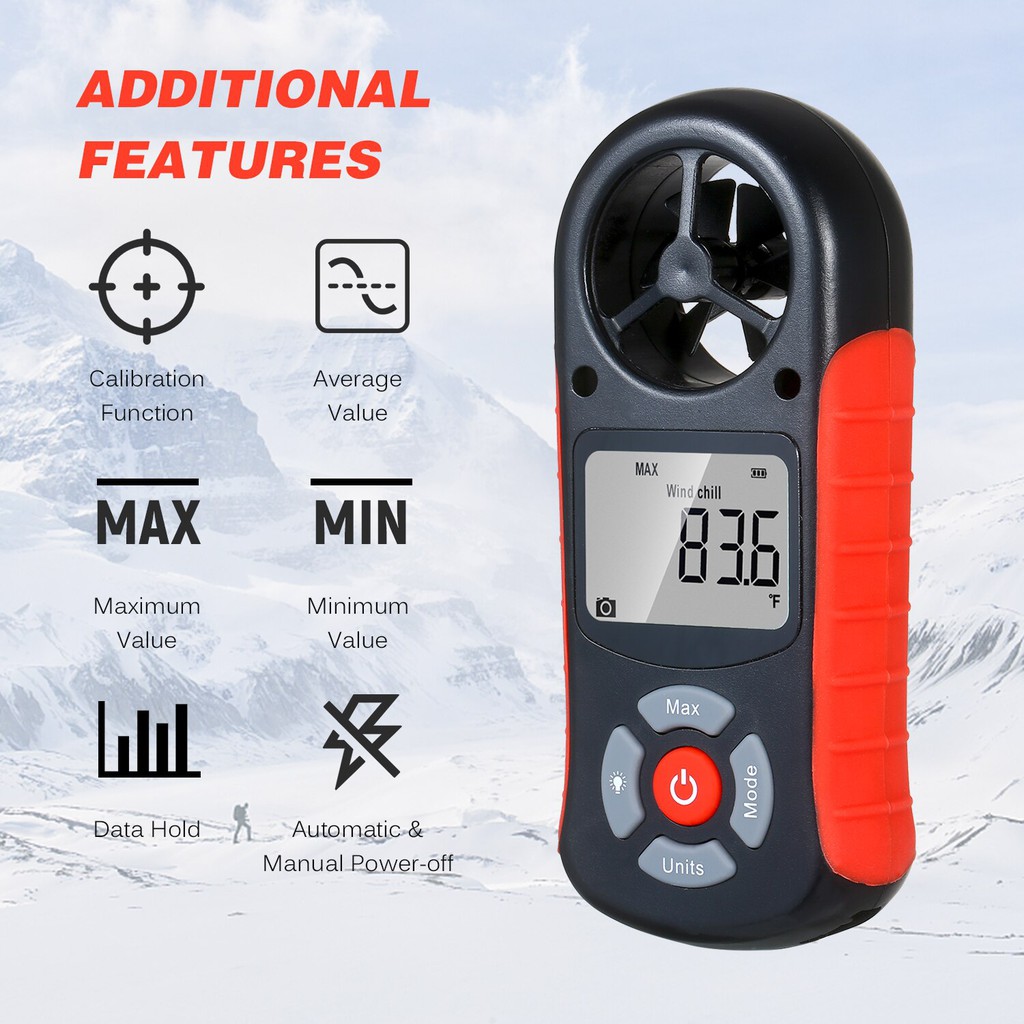 Anemometer Digital 8in1 Handheld Anemometer Barometer Altitude Meter