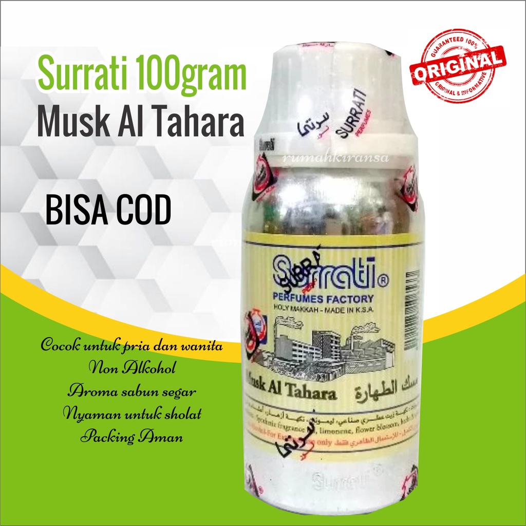 Biang Parfum Surrati Musk Al Tahara 100gram