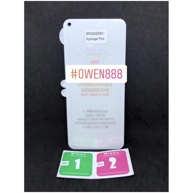 Hydrogel / Screenguard / Antigores Gel Bening Huawei Nova 7 Pelindung Layar HP
