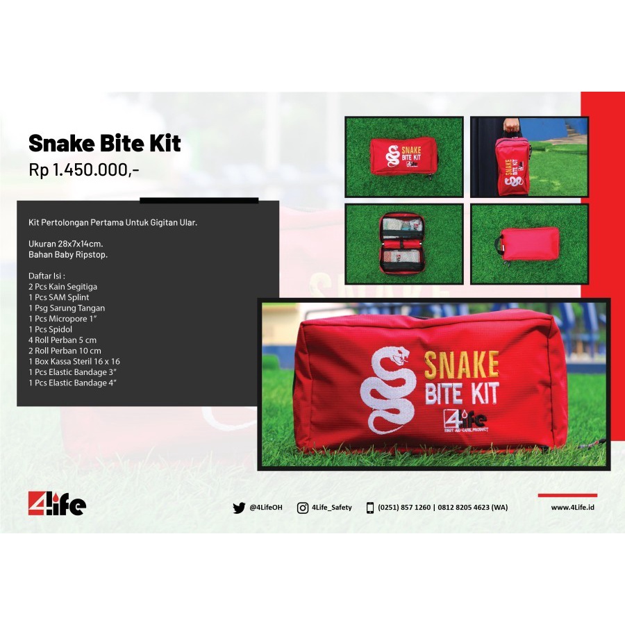 SNAKE BITE KIT 4LIFE TAS P3K Pertolongan Pertama gigitan Ular