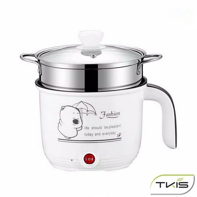 ❤Freedom❤ MILIKI SEGERA!!! Panci Listrik Serbaguna 1L- Electric Cooking Pot Multifungsi Free Kukusan Stainless Frypan/Steamer Stainless Lapis Keramik Teflon cooking pot Elektrik Hotpot