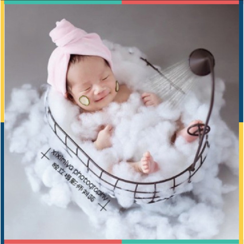 Kostum Handuk Bayi Fotografi Newborn (1 Set Handuk + Jubah Mandi Bayi) untuk Foto