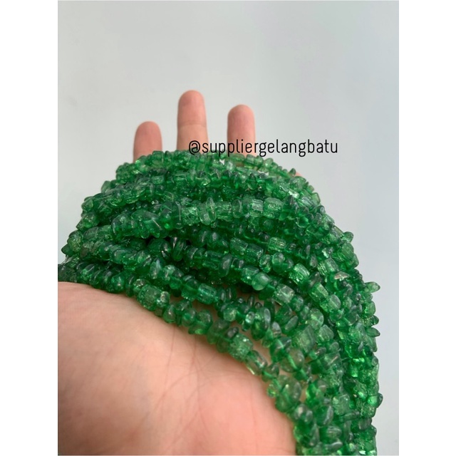 kerikil Batu soft green quartz kuarsa 1cm kilap renteng hijau muda