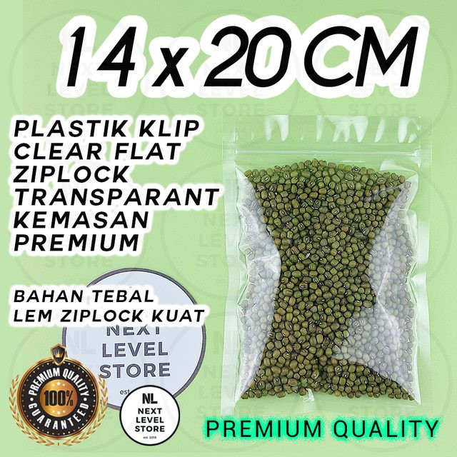 Plastik Klip CLEAR FLAT 14x20 cm Ziplock Kemasan Transparant Premium