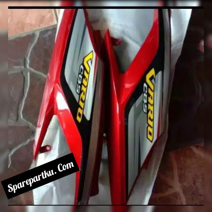 Jual COVER BODY BELAKANG HONDA VARIO TECHNO 110 KARBU WARNA MERAH PLUS