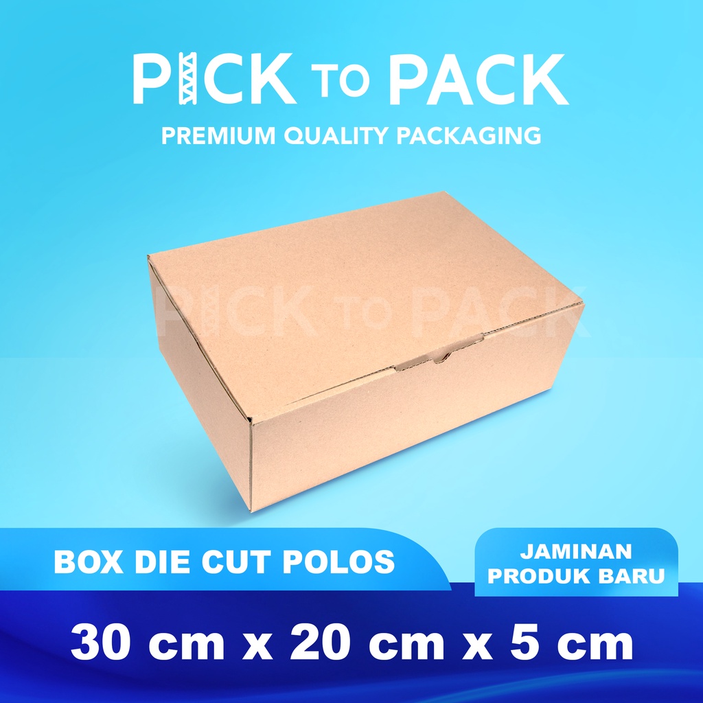 

Kardus Box Karton Die Cut 30X20X5 Polos - Baru - Murah