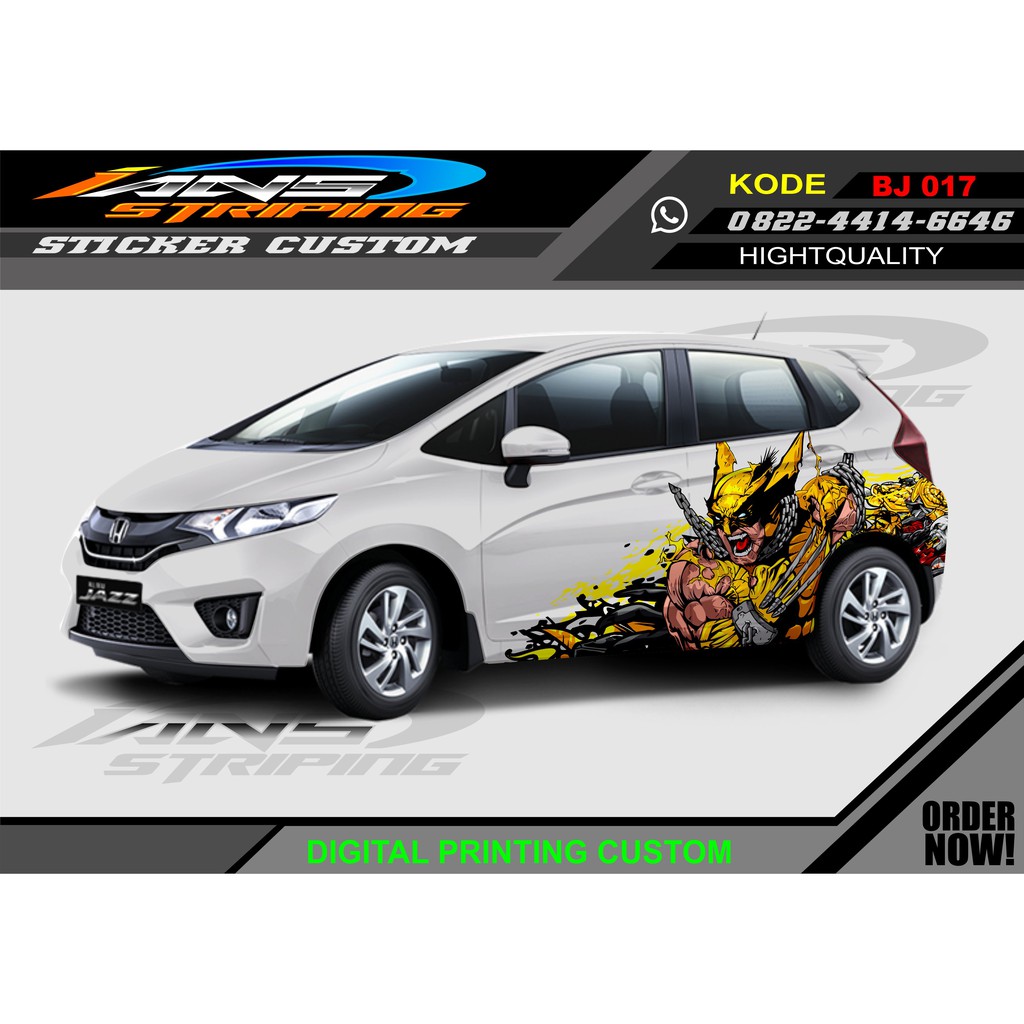 VARIASI STICKER MOBIL XMAN HONDA JAZZ