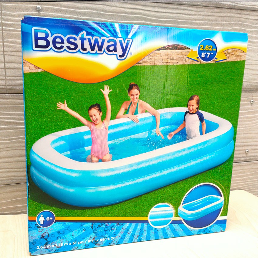 READY MALANG! bisa GOJEK Kolam Renang Anak Jumbo Besar BestWay 262 cm x 175 cm x 51 cm #54006