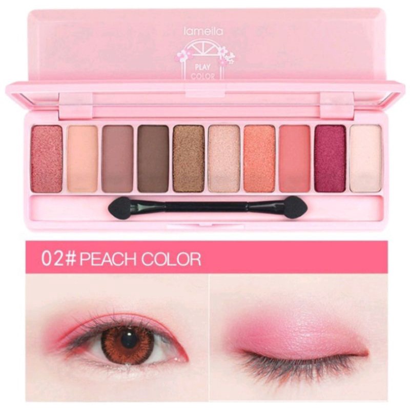 eyeshadow lameila 10 colors play highliter rouge eyeliner shimmer murah grosir