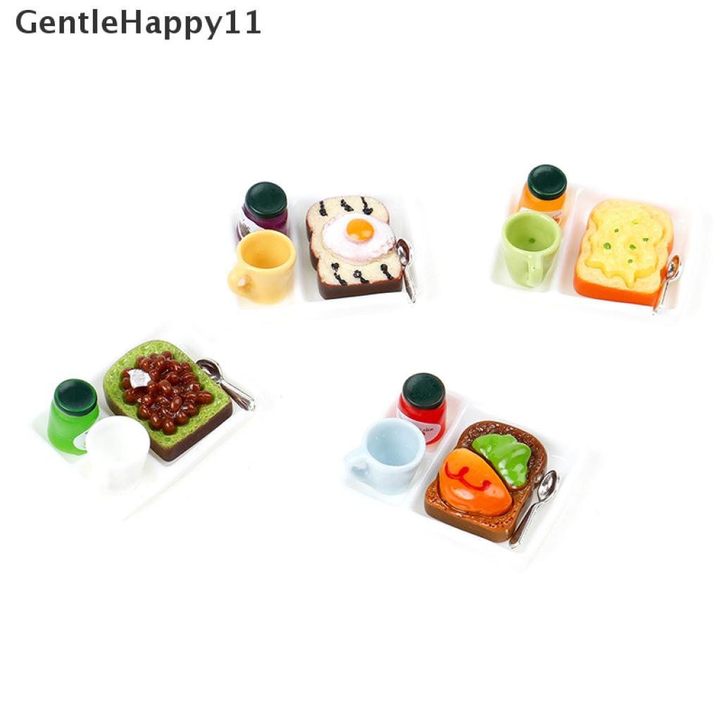 Gentlehappy Mainan Miniatur Piring Selai / Roti Untuk Aksesoris Dapur Rumah Boneka