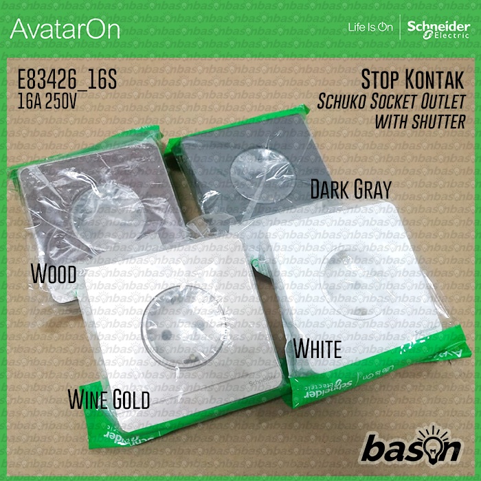 SCHNEIDER AvatarOn Stop Kontak 16A 250V CP Arde - Socket Outlet