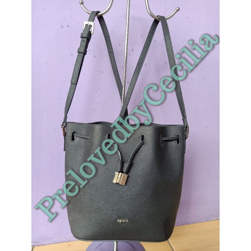 HARGA PAS Preloved Agnes-B grey Lb 21cm , T 21cm / Agnis-B / Agnes B / AgnisB / AgnesB