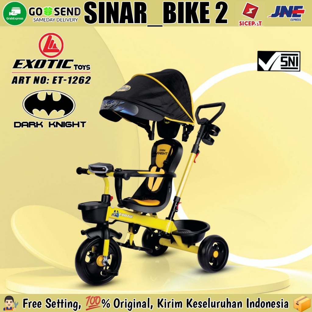 Sepeda Roda Tiga 3 EXOTIC ET-1262 &amp; ET-1261-1 Batman Dark Knight Tricycle Anak