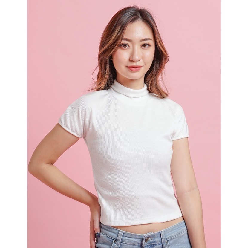 MODAVIE - VIONA TOP Kaos Turtleneck Wanita Kerah Tinggi