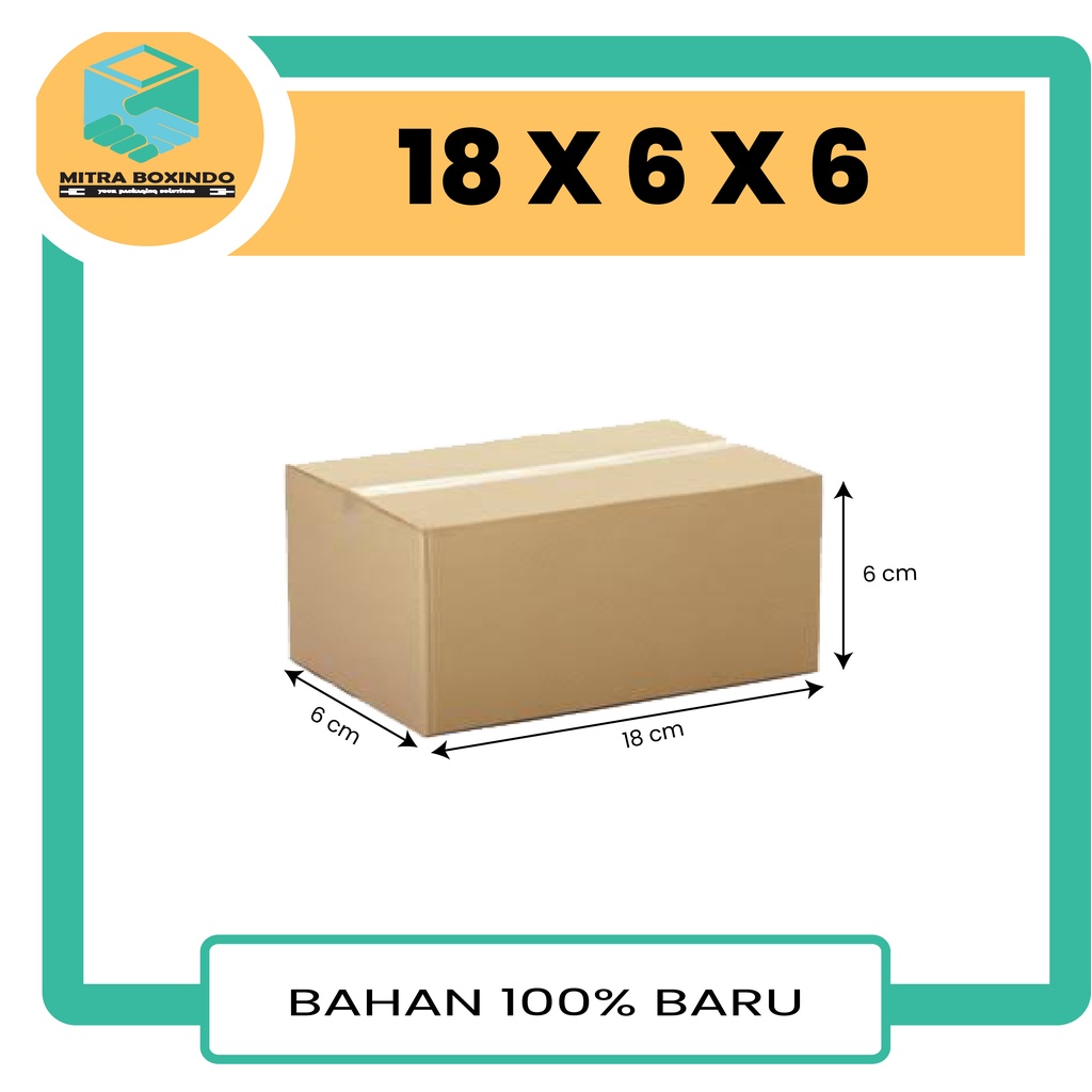 

KARDUS 18X6X6 POLOS NEW / BARU, TEBAL, KUAT