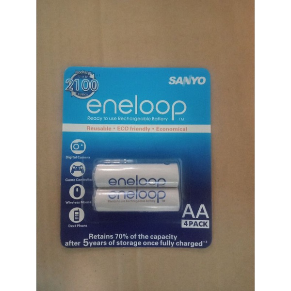 Baterai charger SANYO ENELOOP  AA 2000mah isi 2 - baterai cas AA Sanyo eneloop