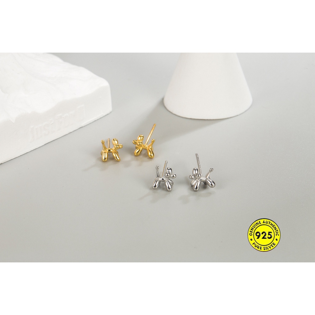 Anting Stud Sterling Silver Bentuk Balon Anjing Untuk Wanita