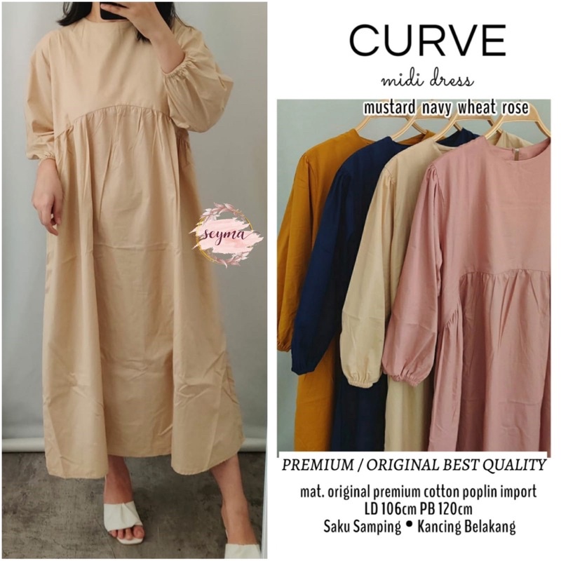CURVE MIDI DRESS   BY SEYMA @alvn