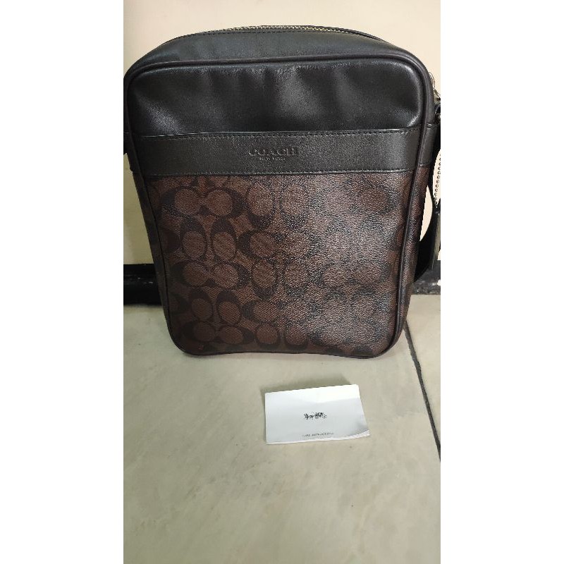 Preloved Tas Coach Pria Flight brown 100% Original