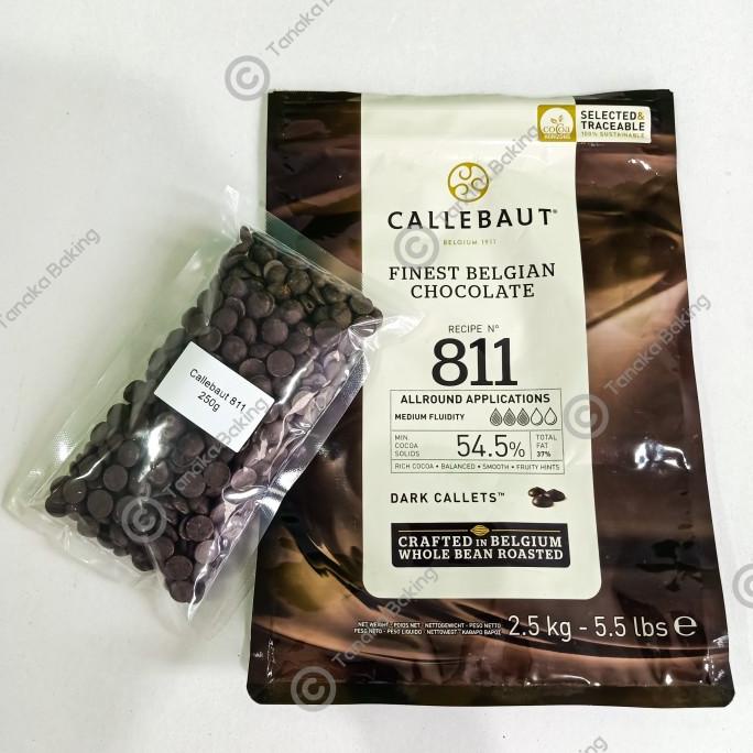 

REPACK Callebaut Dark Chocolate Couverture Callets 811 54,5% 250 gram TERLARIS TERPERCAYA ORIGINAL