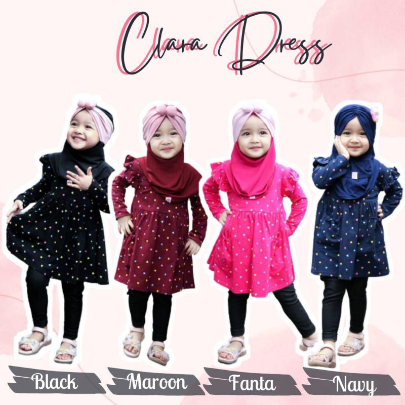 BEST SELLER Clara Dress Reborn Almahyra Kids Tunik Anak Bahan Kaos