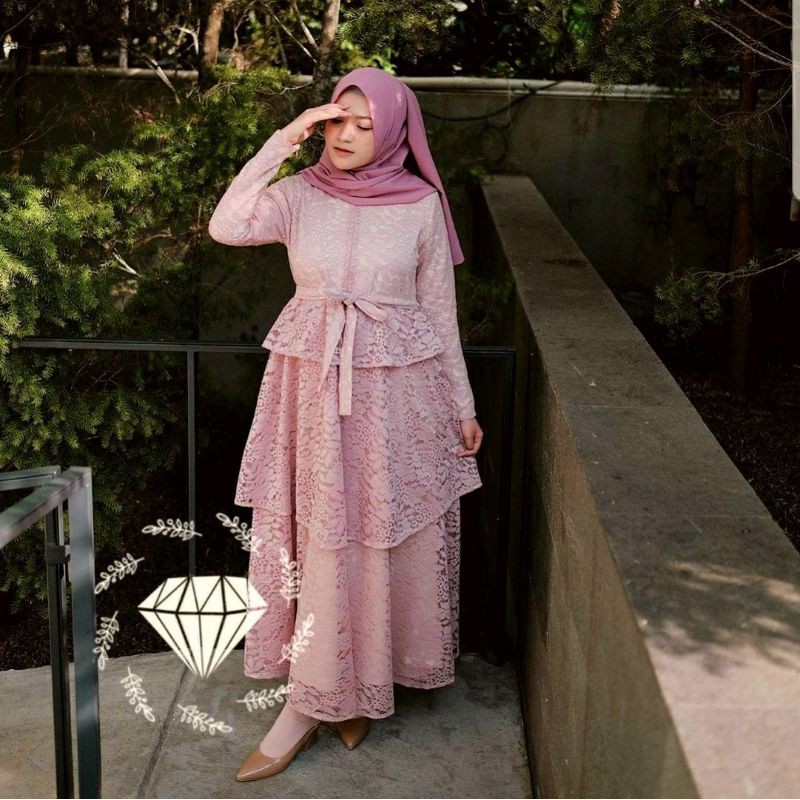 NAURA - baju gamis Muslim Terbaru 2020 Model Baju Pesta Wanita kekinian Bahan Corneli Kekinian