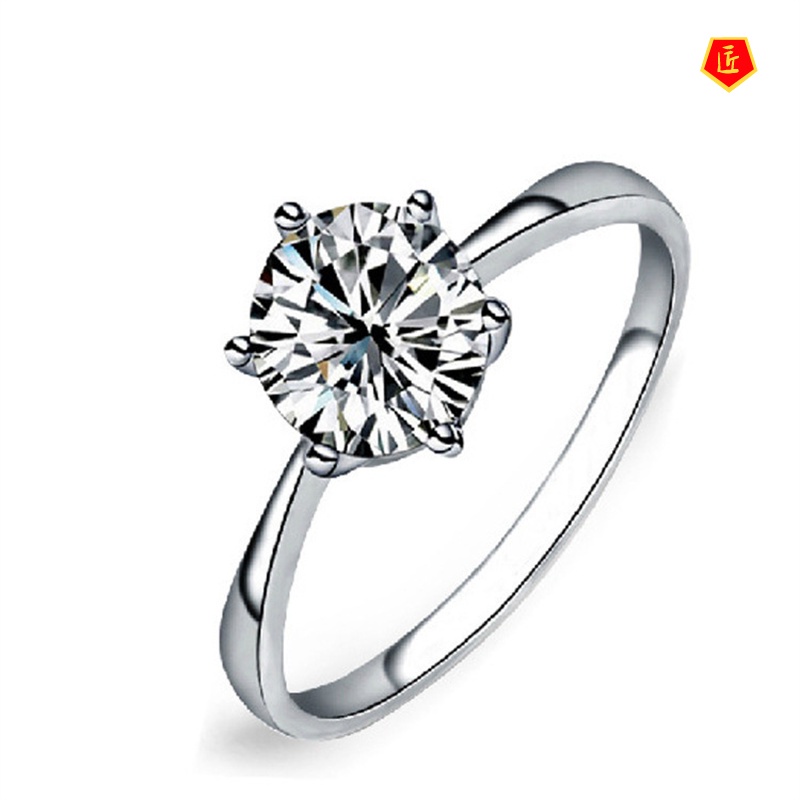 [Ready Stock]Simple Silver Diamond Ring for Women