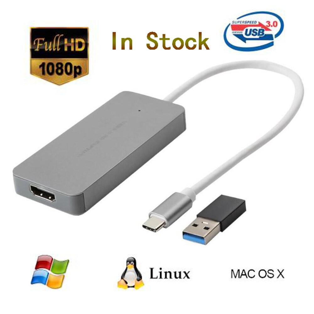 USB3.1 TYPE-C TO HDMI VIDEO HD GAME CAPTURE LIVE STREAMING 1080P WITH CONNECTOR EZCAP 265C 265