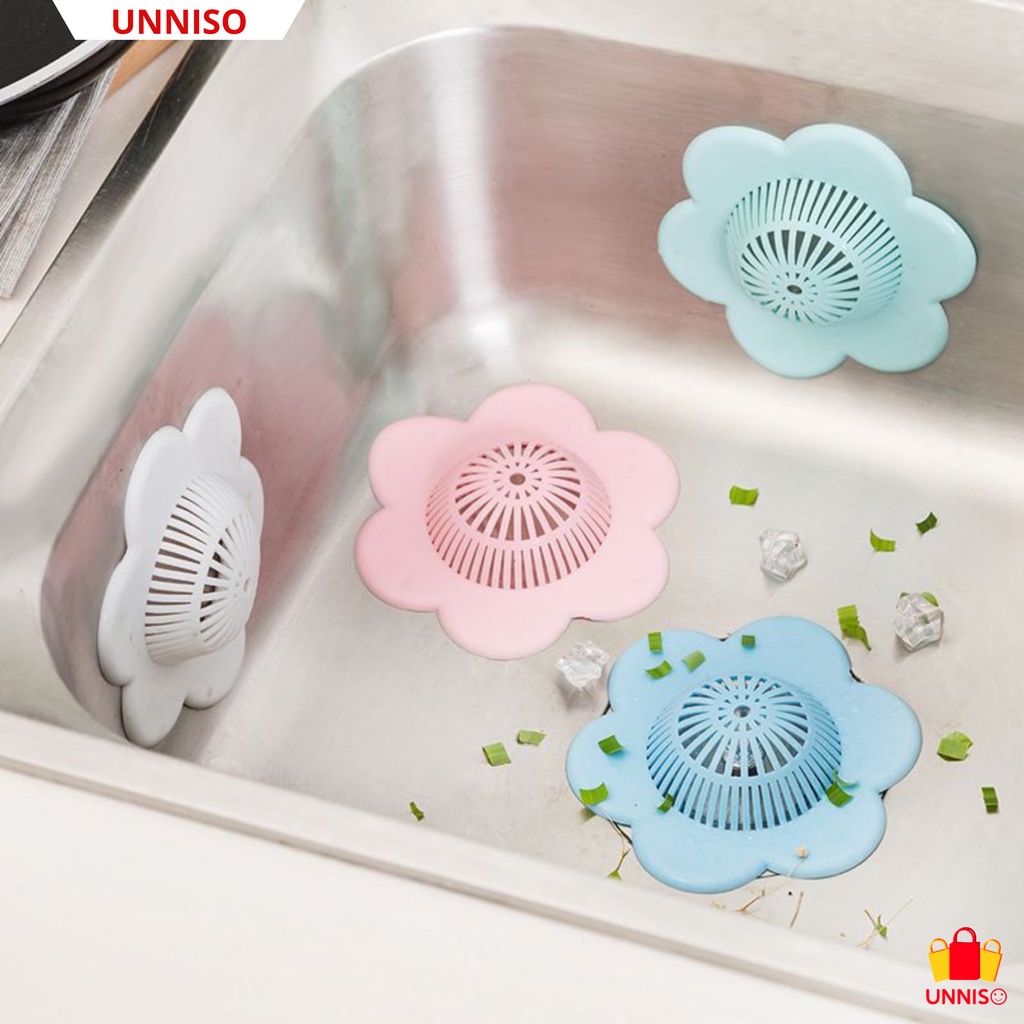 UNNISO - Penyaring Saringan Sink Dapur Silicone Motif Flowerr PSD1