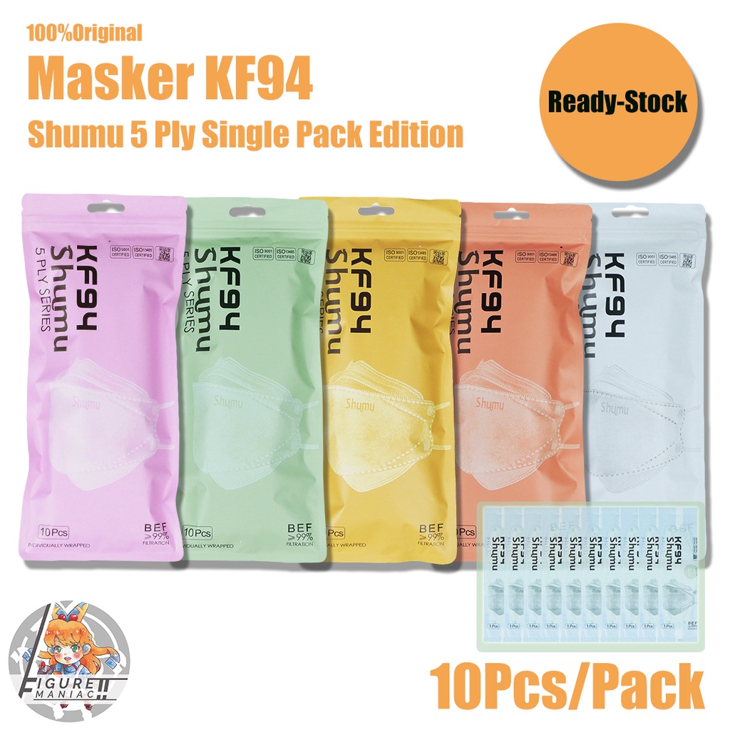 Masker KF94 5 Ply Shumu Premium Warna Original Kemasan Single Pack