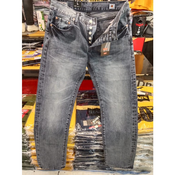 Promo Bulan Ini Celana Jeans Levis 501 Original Denim/Celana Panjang Pria Abu-Abu Gilaa