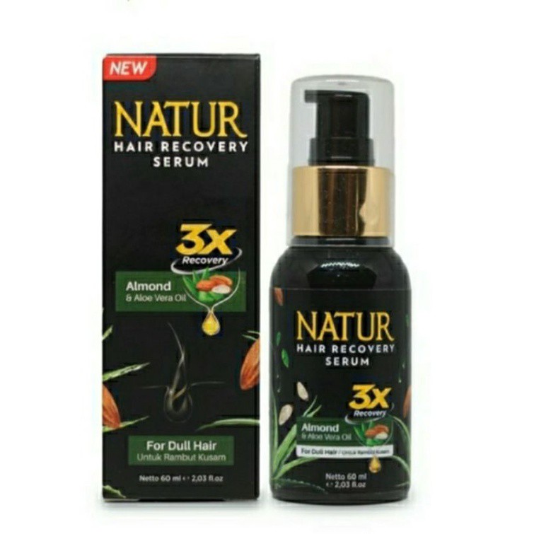 Natur Hair Recovery Serum Almond &amp; Aloe Vera Rambut Kusam