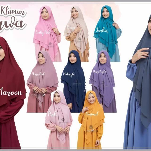 Khimar Marwa by Urfimutiyaro khimar cerutty dua layer khimar Branded