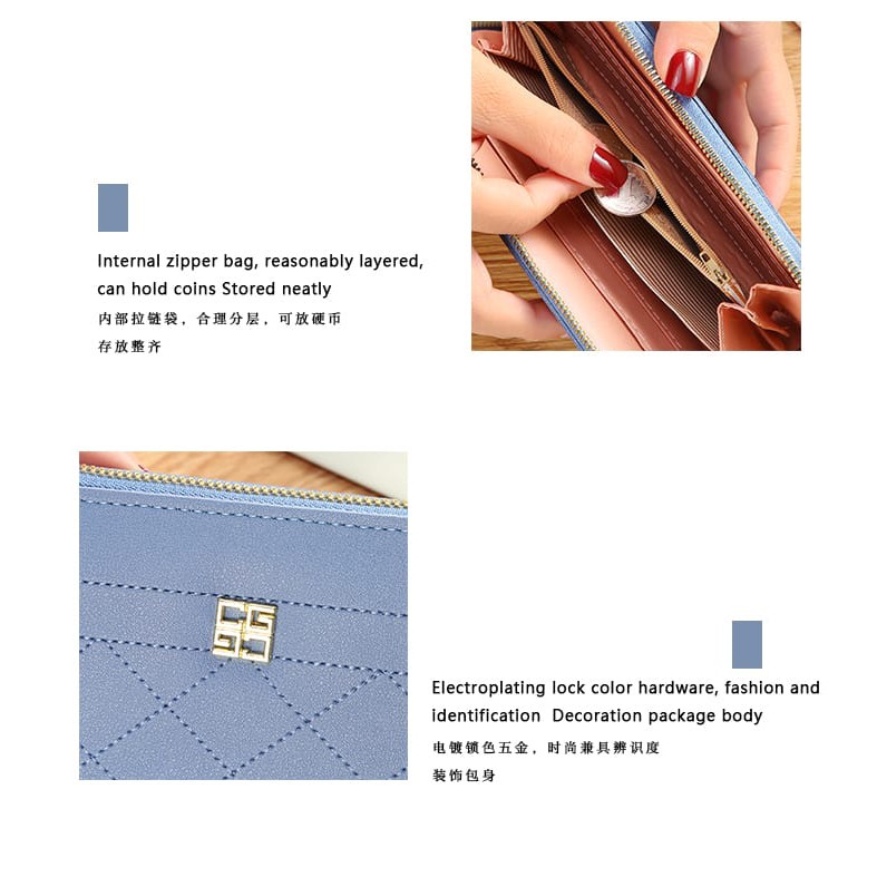EV D 044-8  Dompet Panjang Relesting Wanita Fashion Korea Import