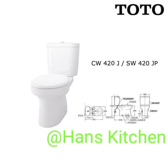 Coarcella Closet Duduk Toto Cw 421 + Tutup Eco Washer