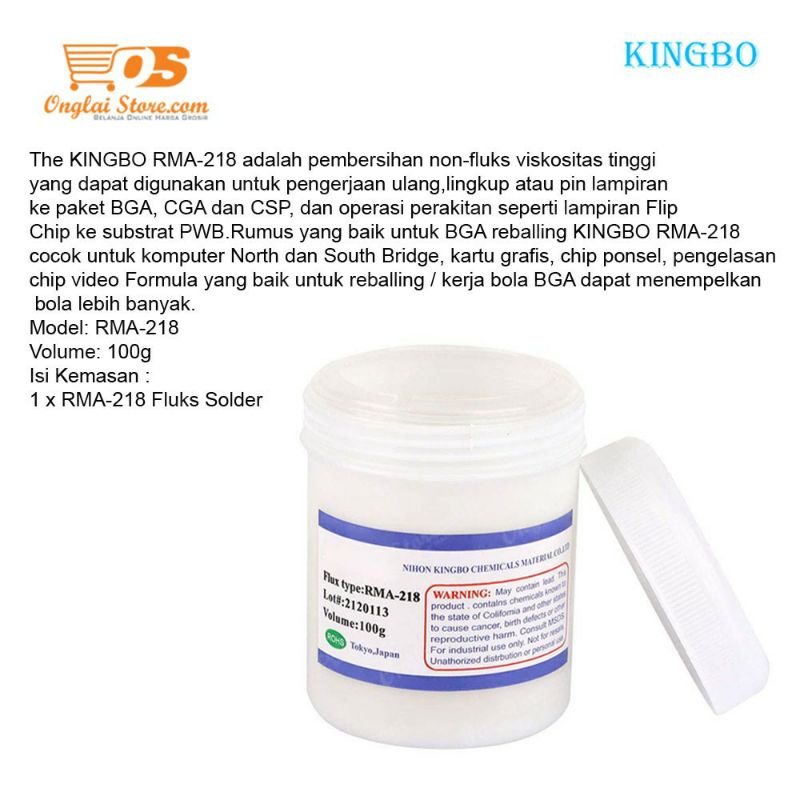 Flux Paste Kingbo RMA-218 Lot2120113 100g Original