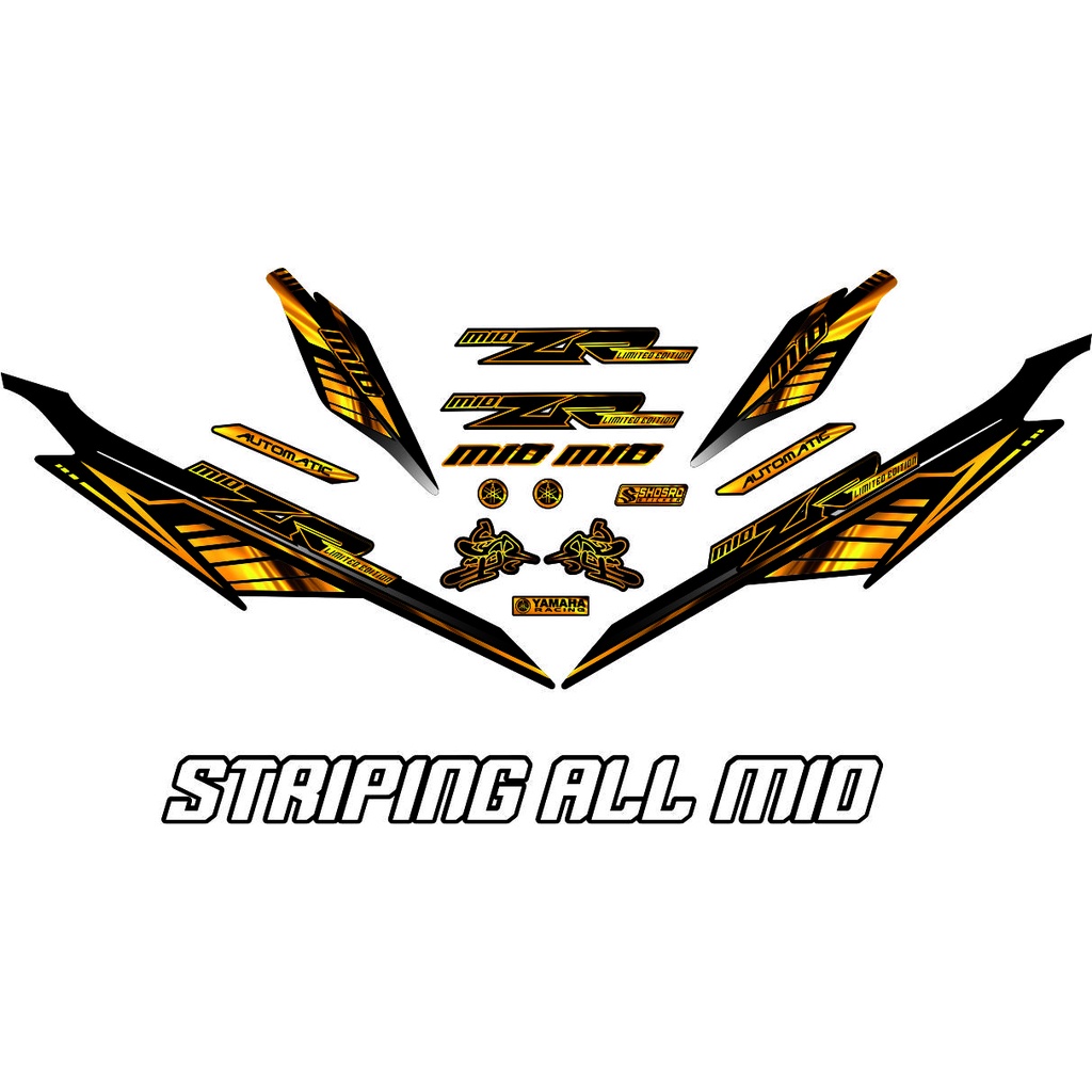 STIKER MIO GOLD MIO SMILE MIO OLD/STRIPING MOTIF MIO LAMA VARIASI
