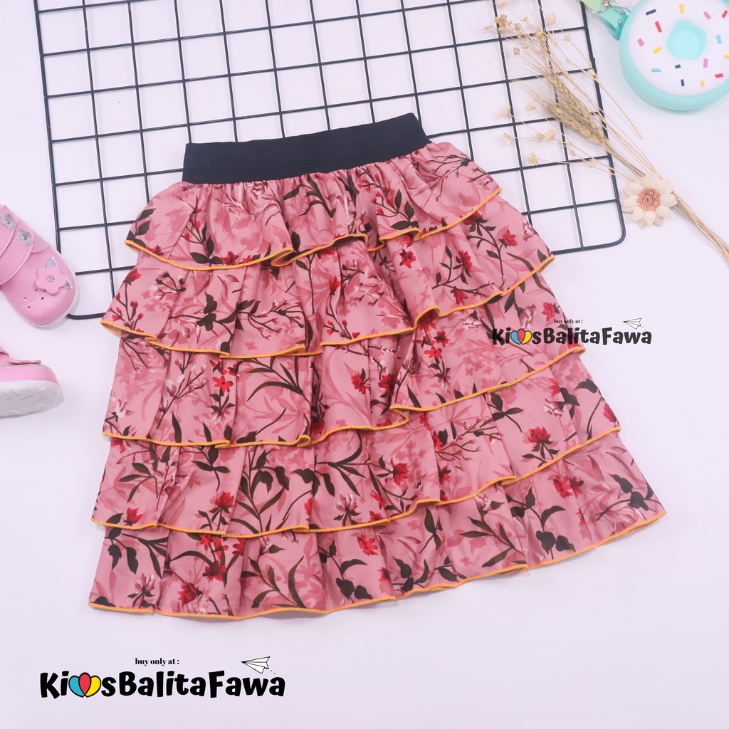 Rok Tumpuk Uk. 7-9 th / Rok Anak Cewek Skirt Perempuan Pesta Harian Murah Motif