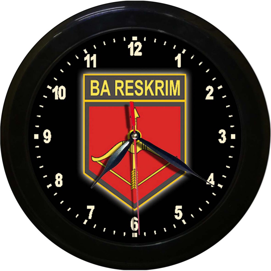 JAM DINDING LOGO BARESKRIM   (DIAMETER 30CM)