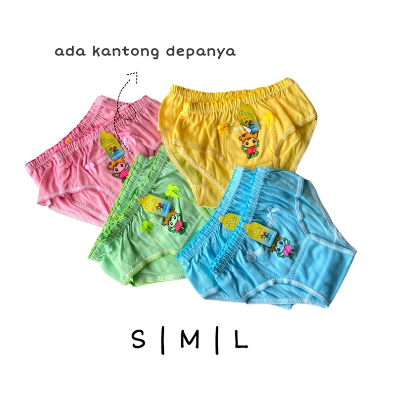 1 Lusin Celana Dalam Anak Perempuan Cewek Lusinan Katun / CD Boxer Anak Celana Dalam Bayi Perempuan