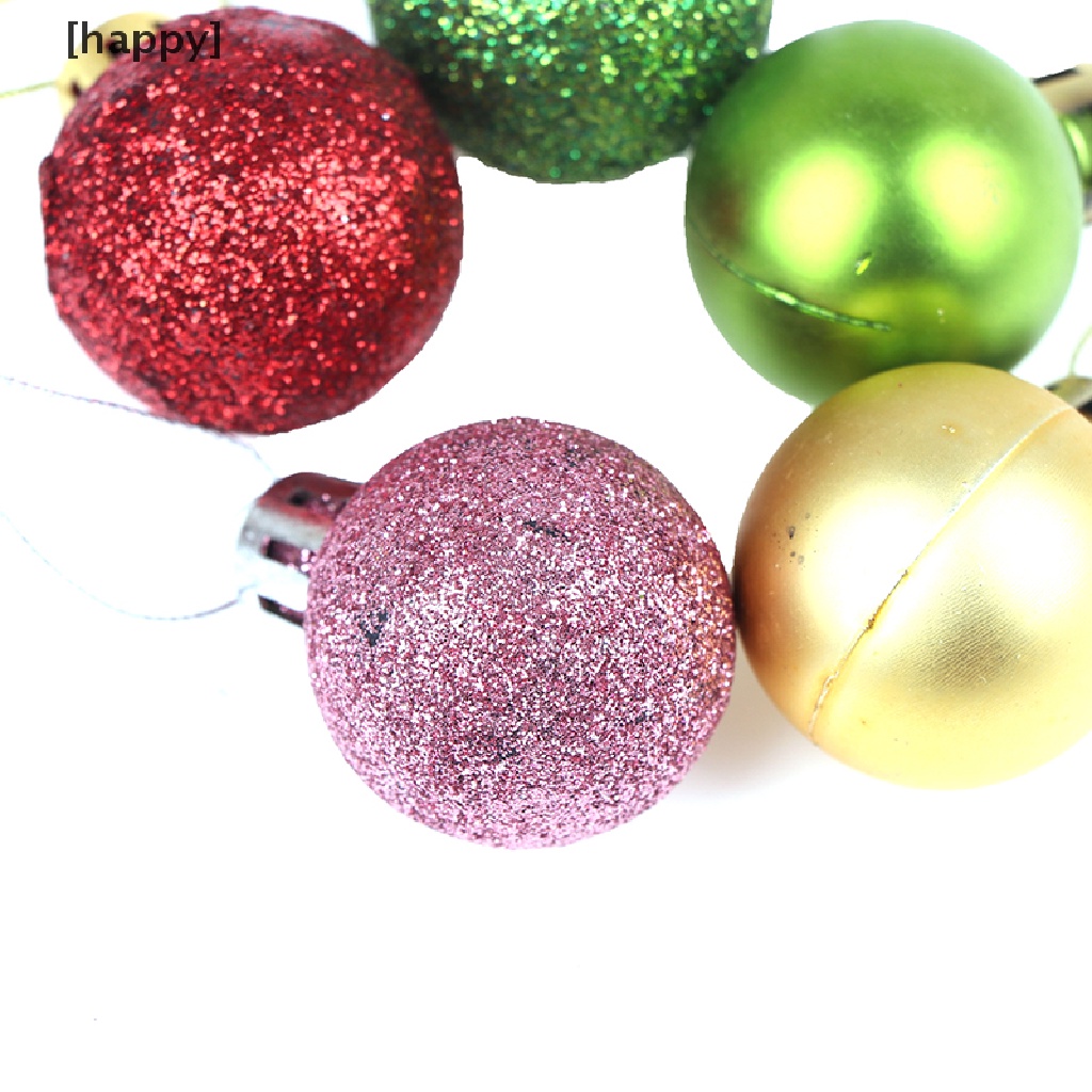 24pcs Ornamen Bola Untuk Dekorasi Pohon Natal