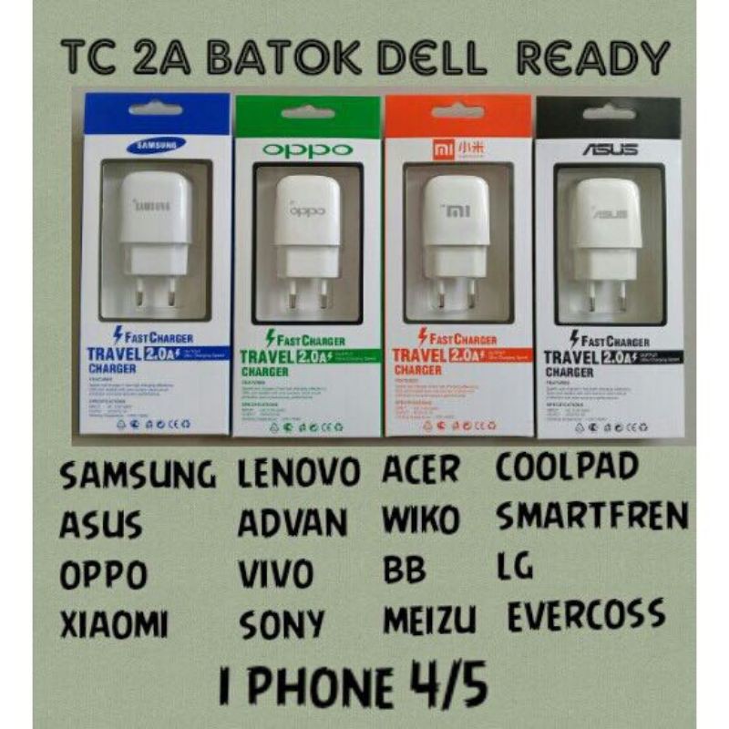 DC - Travel Charger Dell Brand Oppo, Vivo , Xiaomi, Realme , Asus 2A Max / Charger