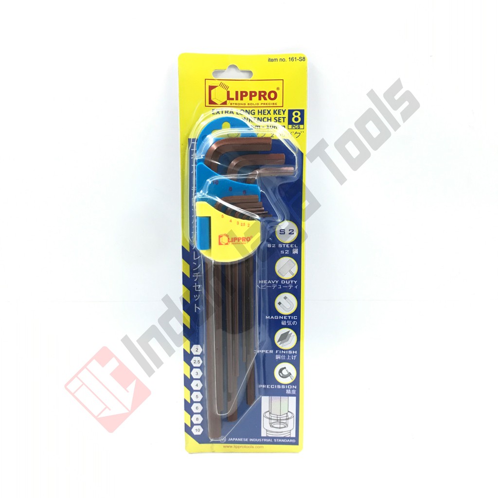 LIPPRO 161-S8 Kunci L Set Panjang 8 Pcs - Extra Long Hex Key