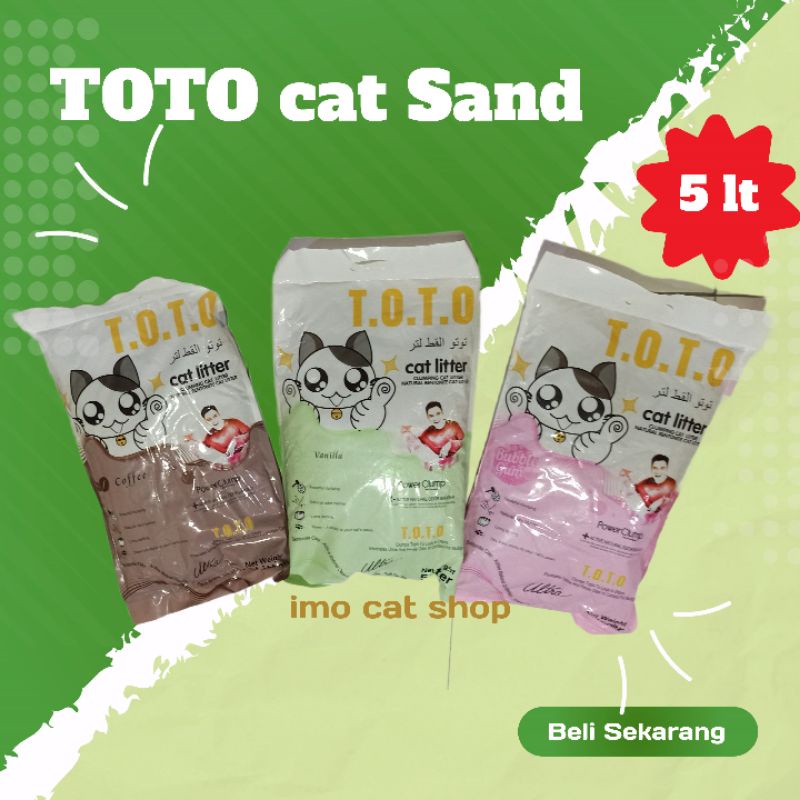 toto pasir kucing 5lt gumpal wangi