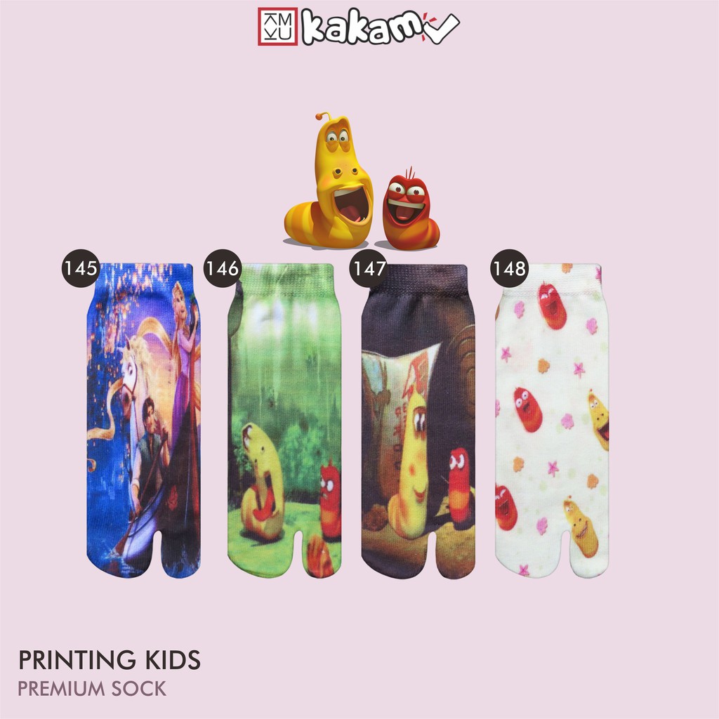 Kakamu Kaos Kaki Jempol Anak Printing Karakter  Paris, Larva, Winnie the pooh, Hello Kitty 8