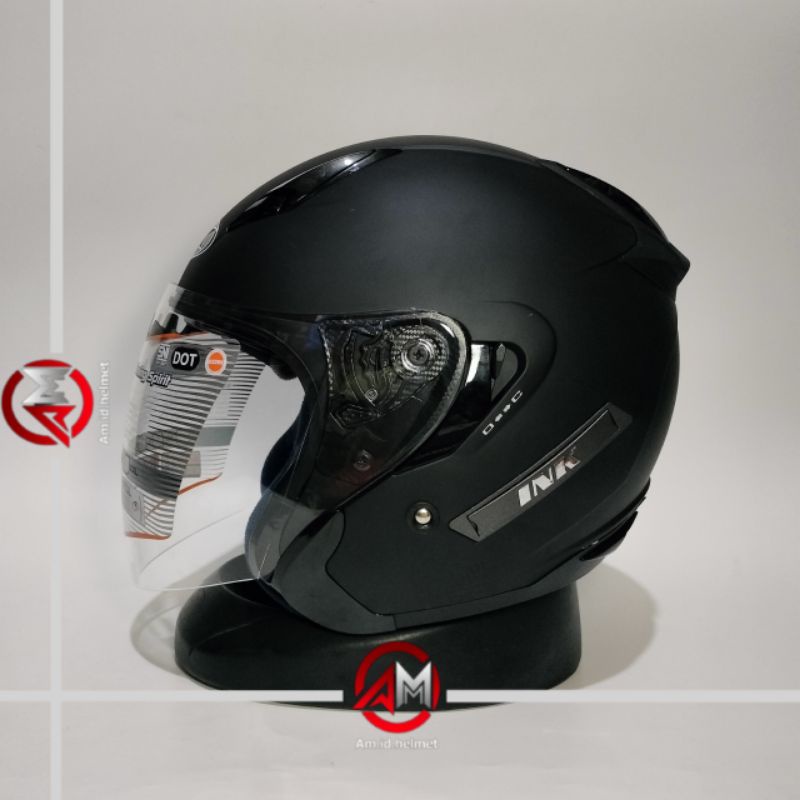 HELM INK METRO SOLID BLACK DOFF DOUBLE VISOR INHK HELM METRO 2 POLOS