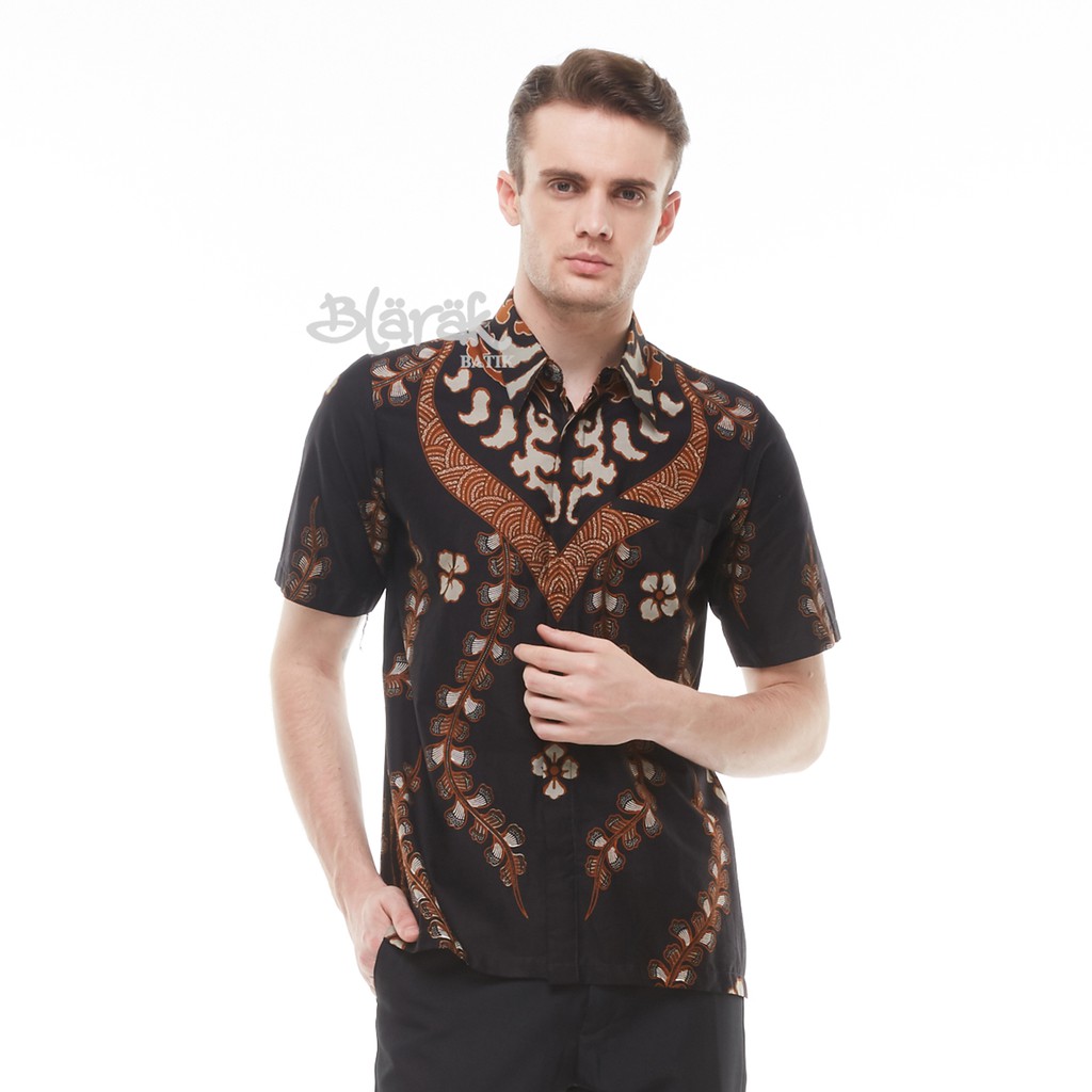 BLARAK - Baju Batik Pria Lancip Cokelat