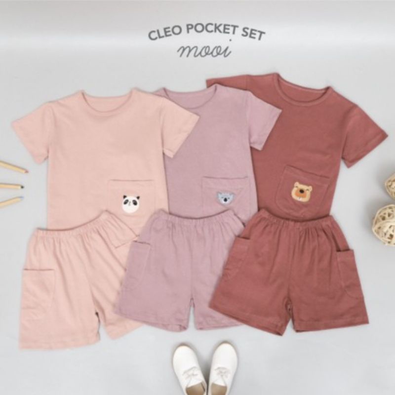 Mooi Setelan Anak Pocket Unisex Cleo Pocket Set