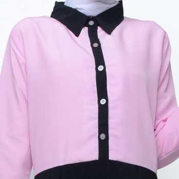 Long Dress Gamis Maxi kombinasi warna - Jfashion Pinkan